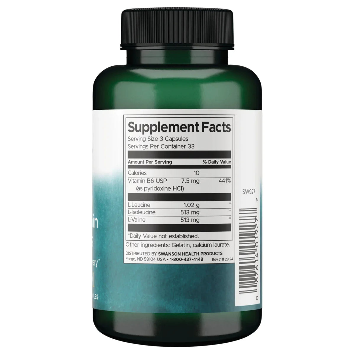 BCAA Branched-Chain Amino Acids - Fortified with Vitamin B6