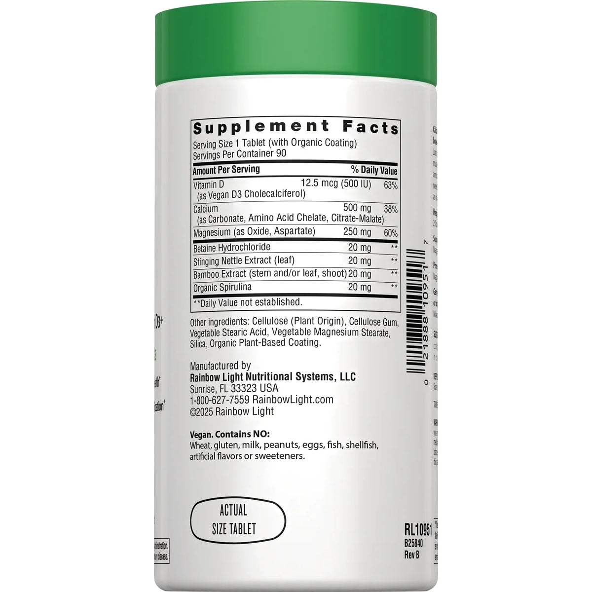 Calcium with Magnesium & Vegan D3+