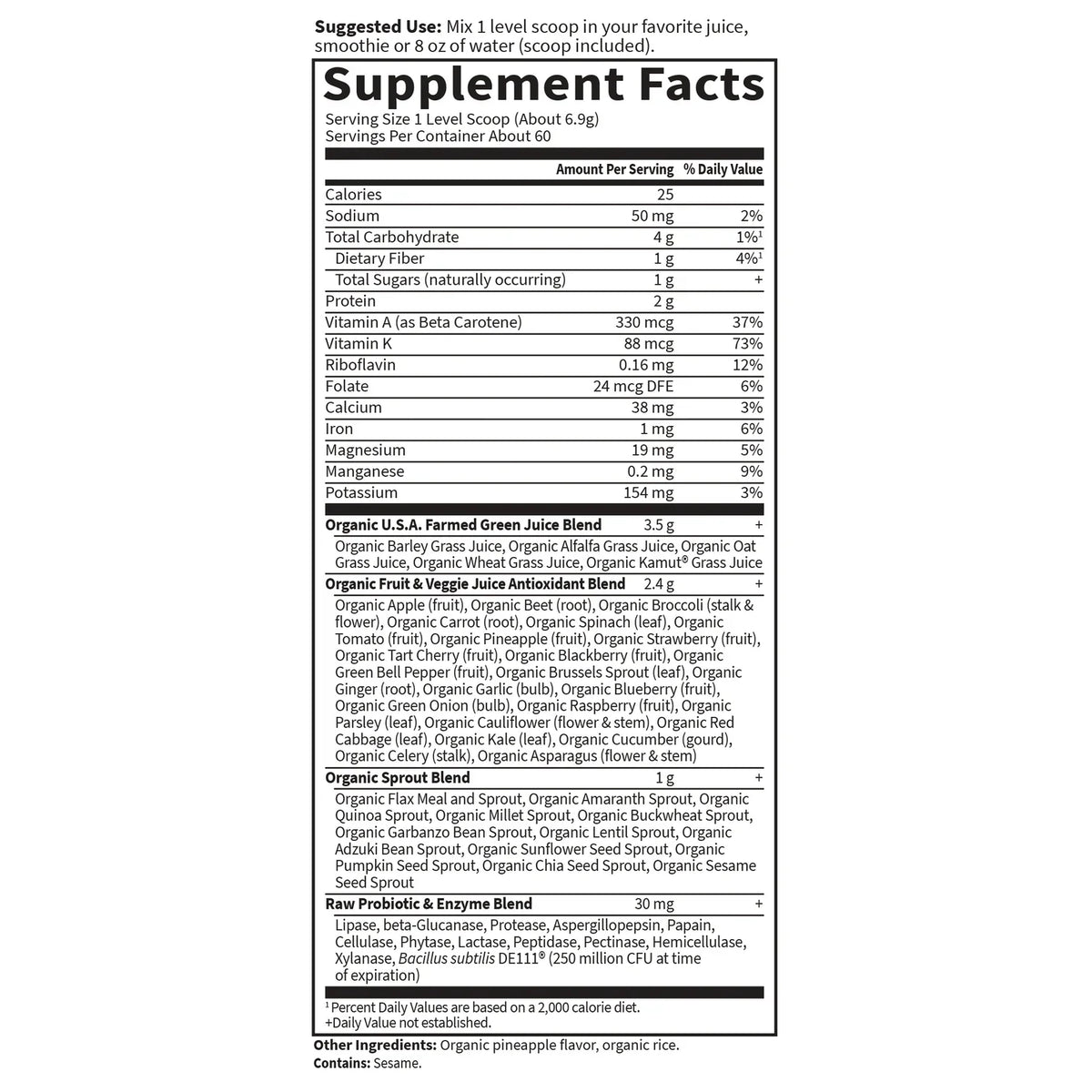 Raw Organic Perfect Food Green Superfood - Original