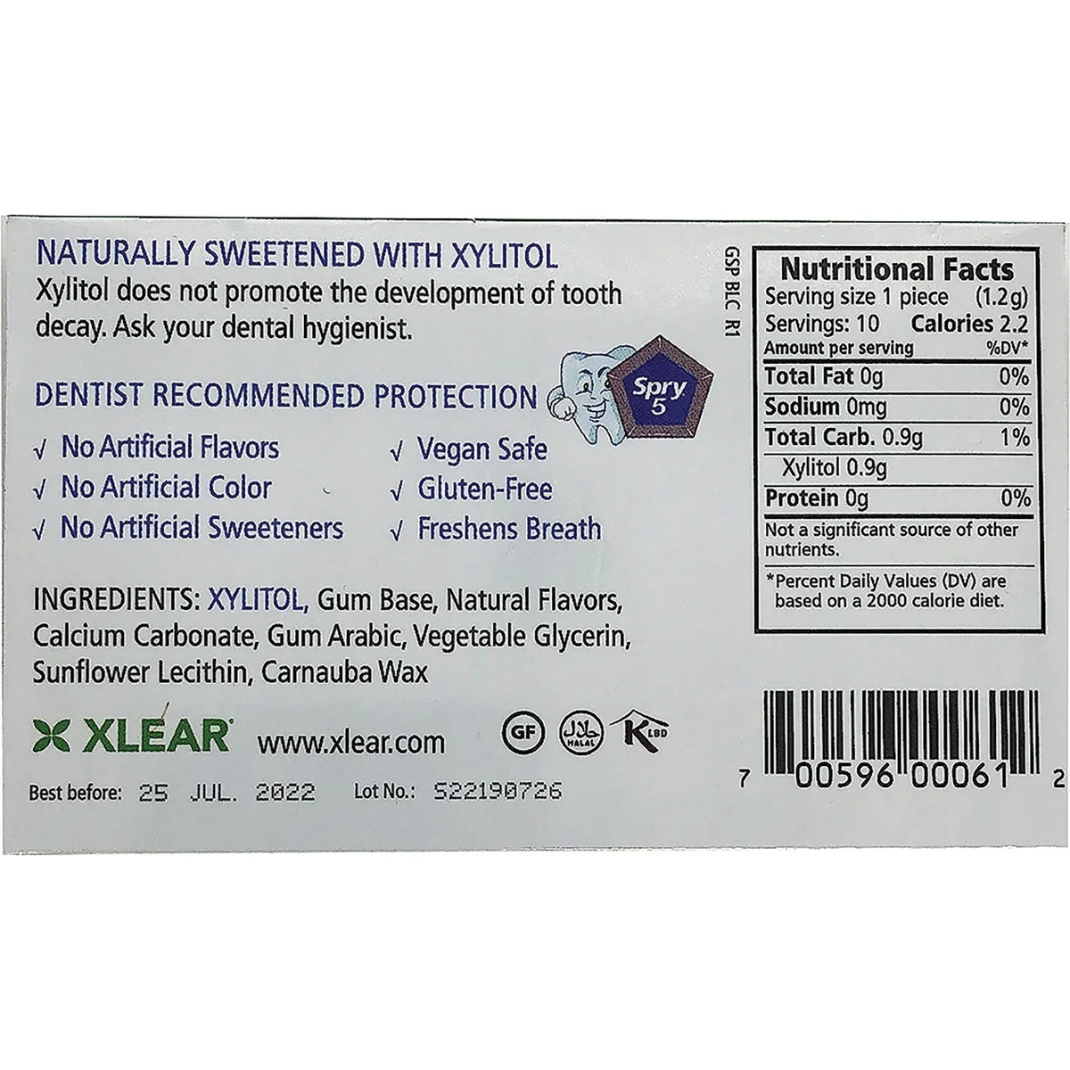 Spry Sugar-Free Gum - Natural Spearmint