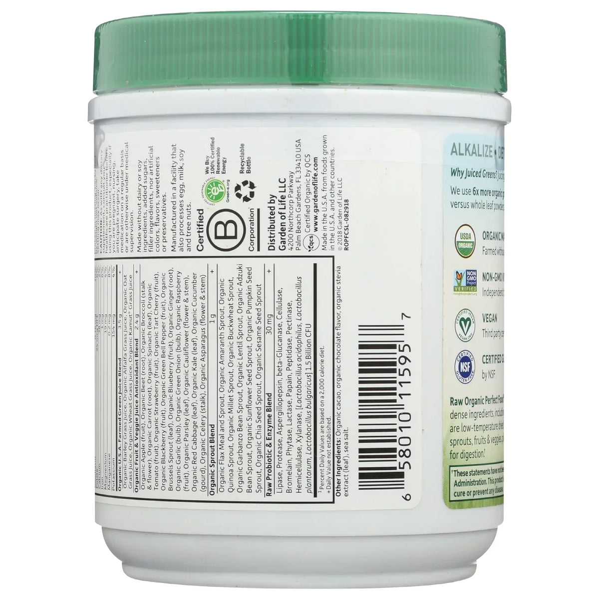 Raw Organic Perfect Food Green Superfood - Chocolate