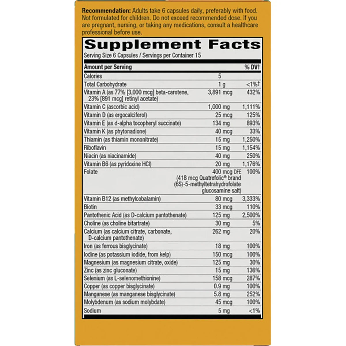 Alive! Max 6 Potency Adult Complete Multivitamin