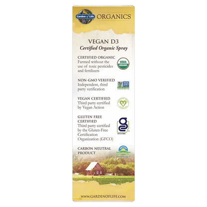 Organics Vegan D3 Organic Spray - Vanilla