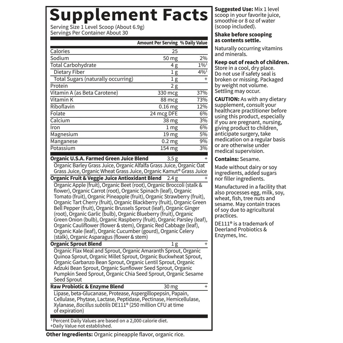 Raw Organic Perfect Food Green Superfood - Original