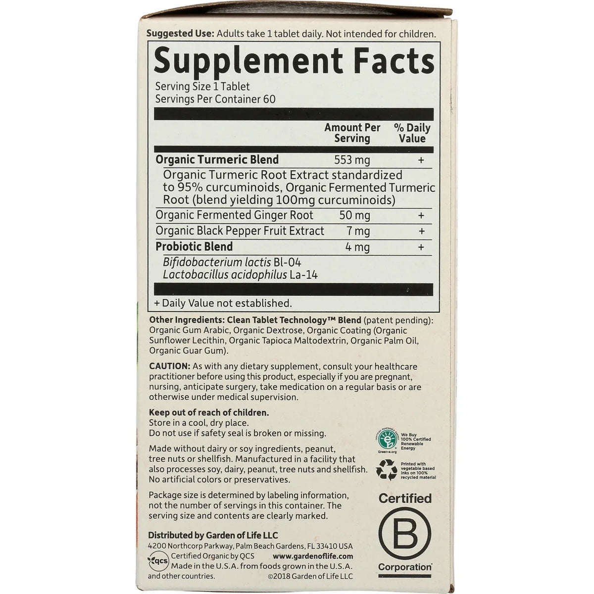 mykind Organics Extra Strength Turmeric Inflammatory Response