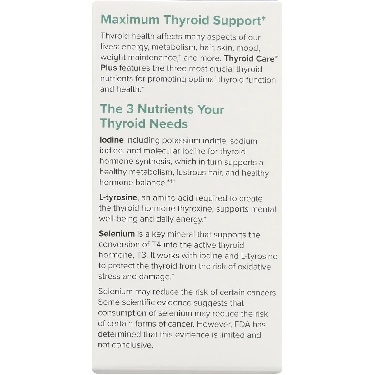 Terry Naturally Thyroid Care Plus with Selenium